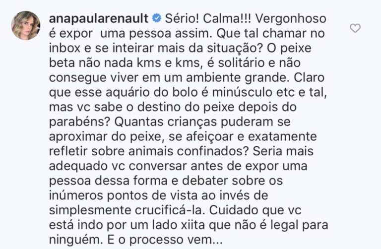 ana paula renault comentário