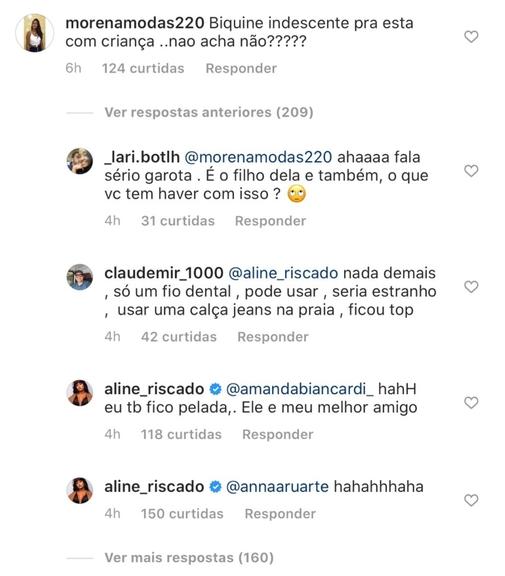 aline riscado comentário