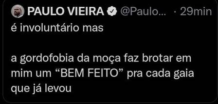 Tuite Paulo Vieira - sobre Mayra