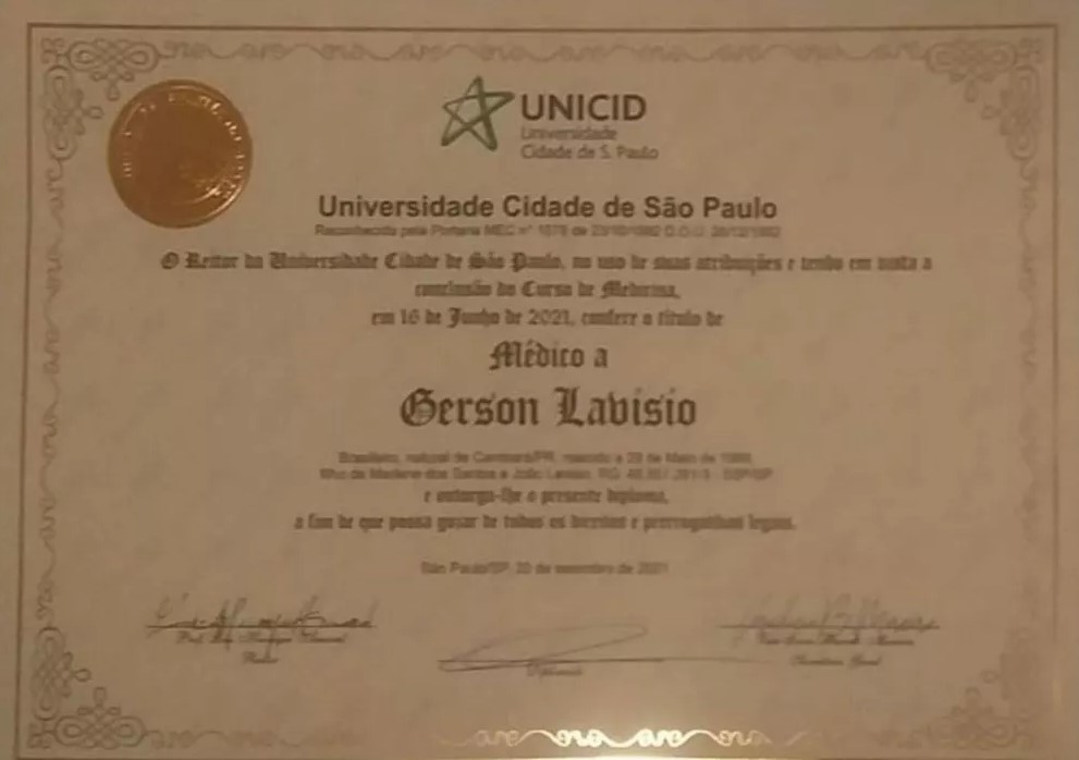 Diploma falso - Gerson