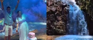 Casal - Chá revelação cachoeira azul