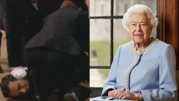 Homem - caixão Rainha Elizabeth II