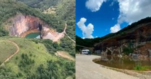 Tirolesa - parque da Lagoa Azul - Paraná