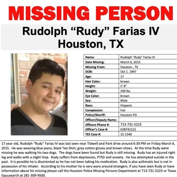 Anúncio Desaparecido - Rudy Farias