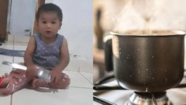 bebê morre - água fervendo