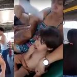 mãe quebra o vidro do ônibus