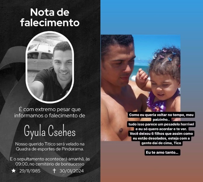 Nota de Falecimento -Gyula Csehes